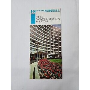1966 HILTON HOTEL WASHINGTON D.C. BROCHURE FOLDER TRAVEL VINTAGE !